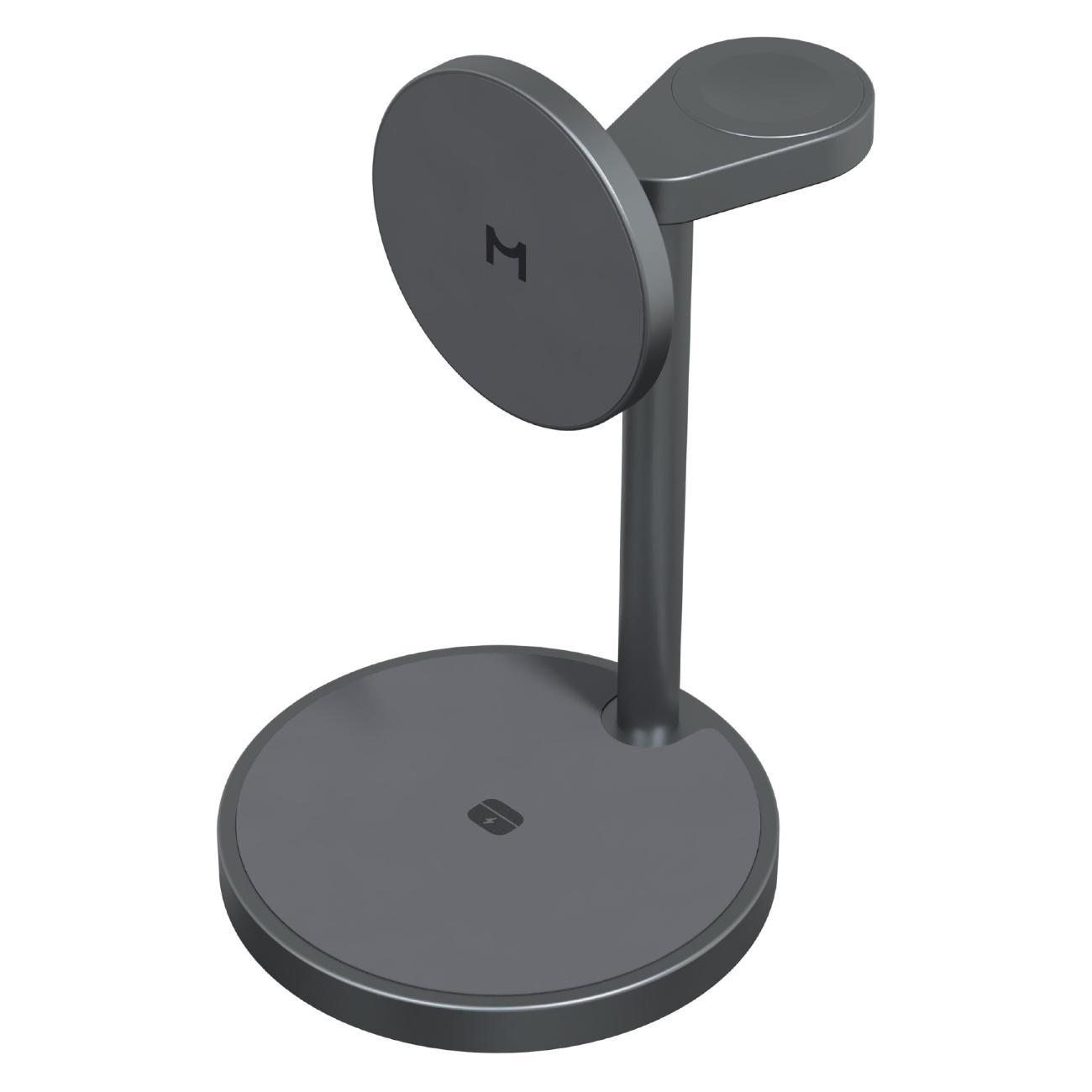 Беспроводное зарядное устройство Magssory 3 в 1 Base для Apple, с магнитами, Qi2, Midnight