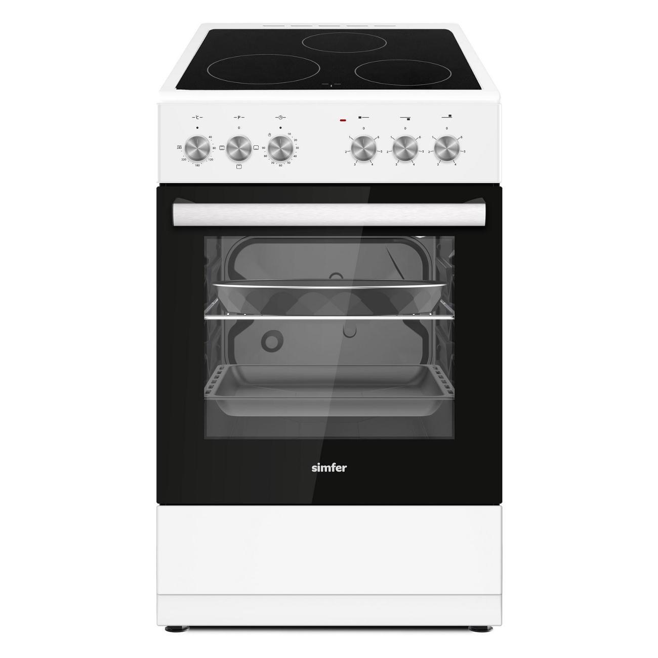 Плита электрическая Simfer F55VW14025 белая эмаль