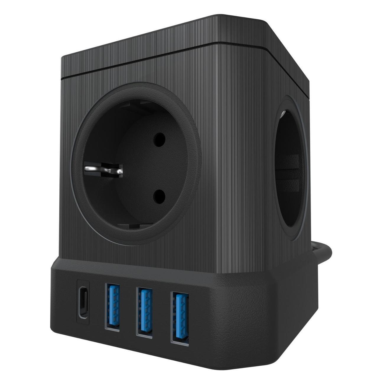 Сетевой фильтр AGNI TP-VE4U5E-C-W-3m черный