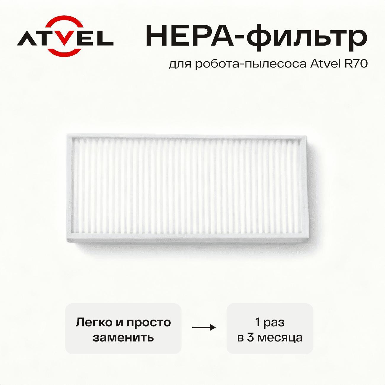 Набор аксессуаров для робота пылесоса Atvel HEPA фильтр, 2 боковые щётки, протирочная салфетка R70