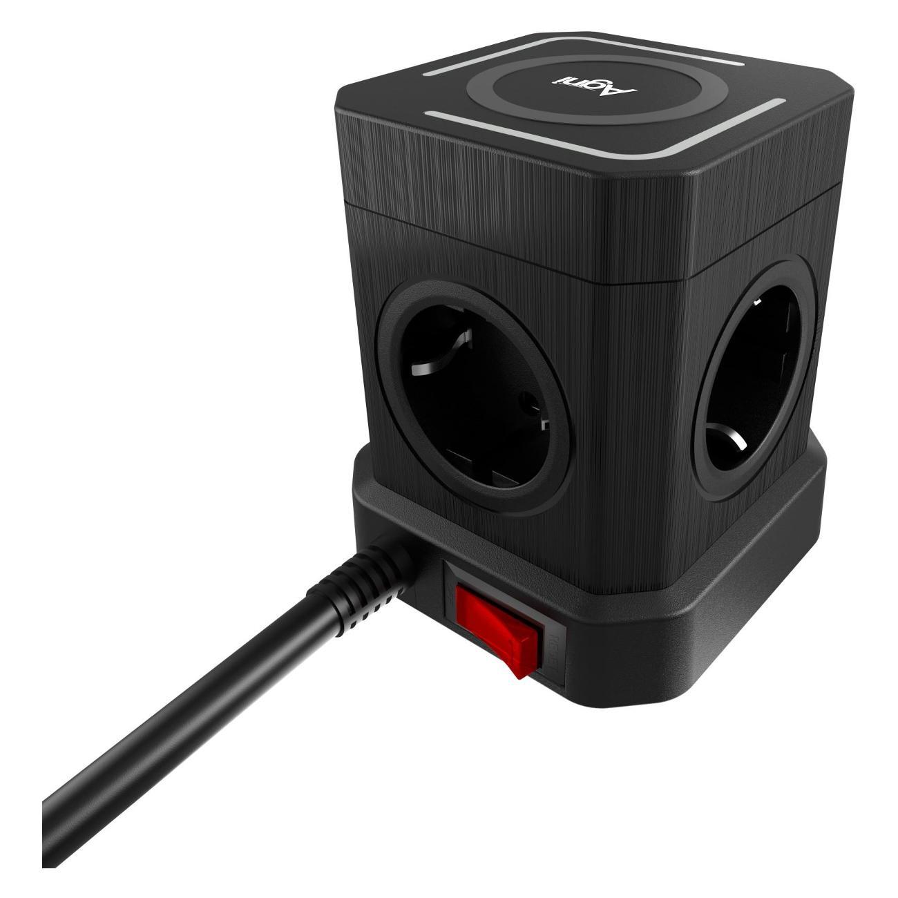 Сетевой фильтр AGNI TP-VE4U5E-C-W-5m-black