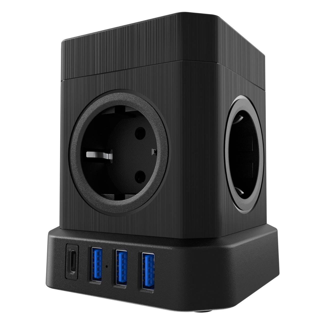 Сетевой фильтр AGNI TP-VE4U5E-C-W-5m-black