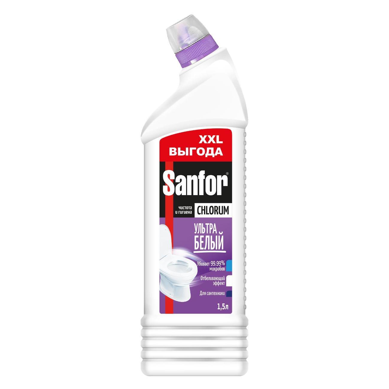 Средство для уборки туалета Sanfor Chlorum, 1.5 л