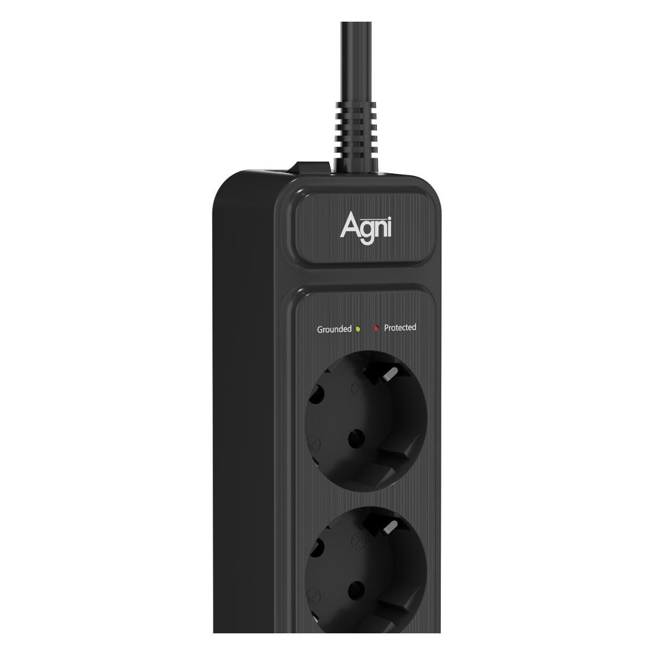 Сетевой фильтр AGNI TP-FS3U5E-PD-2m-black