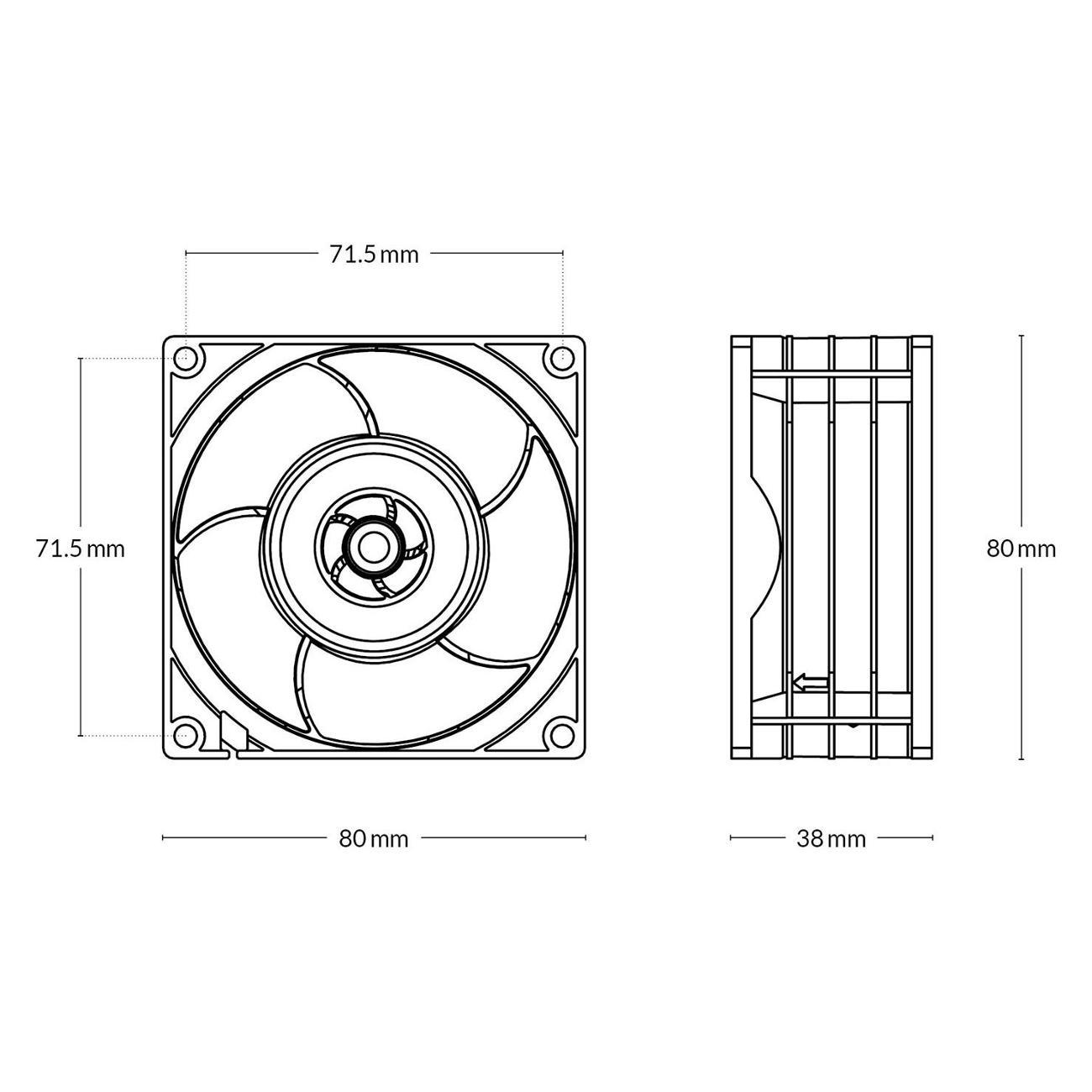 Вентилятор для компьютера ARCTIC S8038-10K (ACFAN00279A)