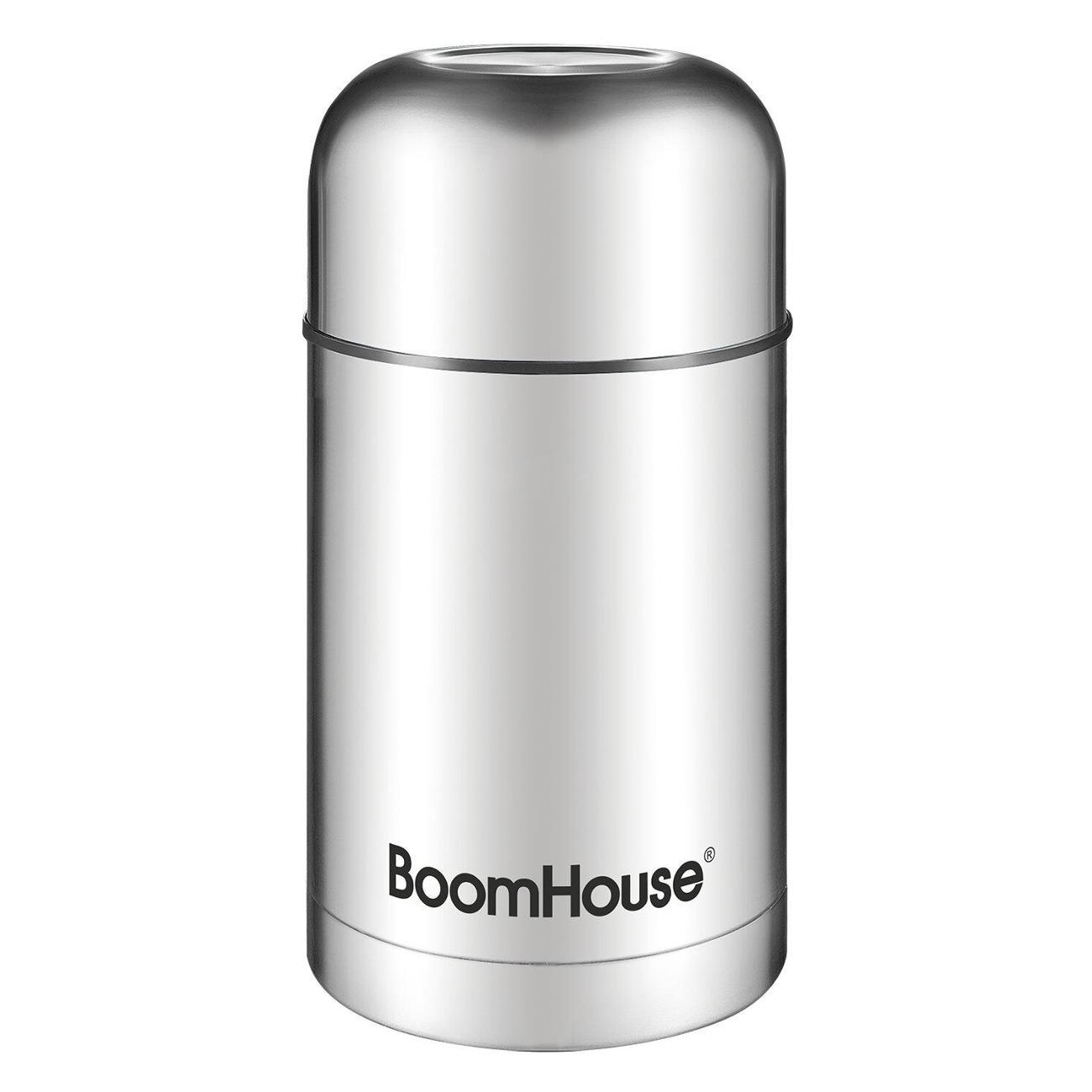 Термос BoomHouse WIDE с широким горлом, 1л серебристый фото