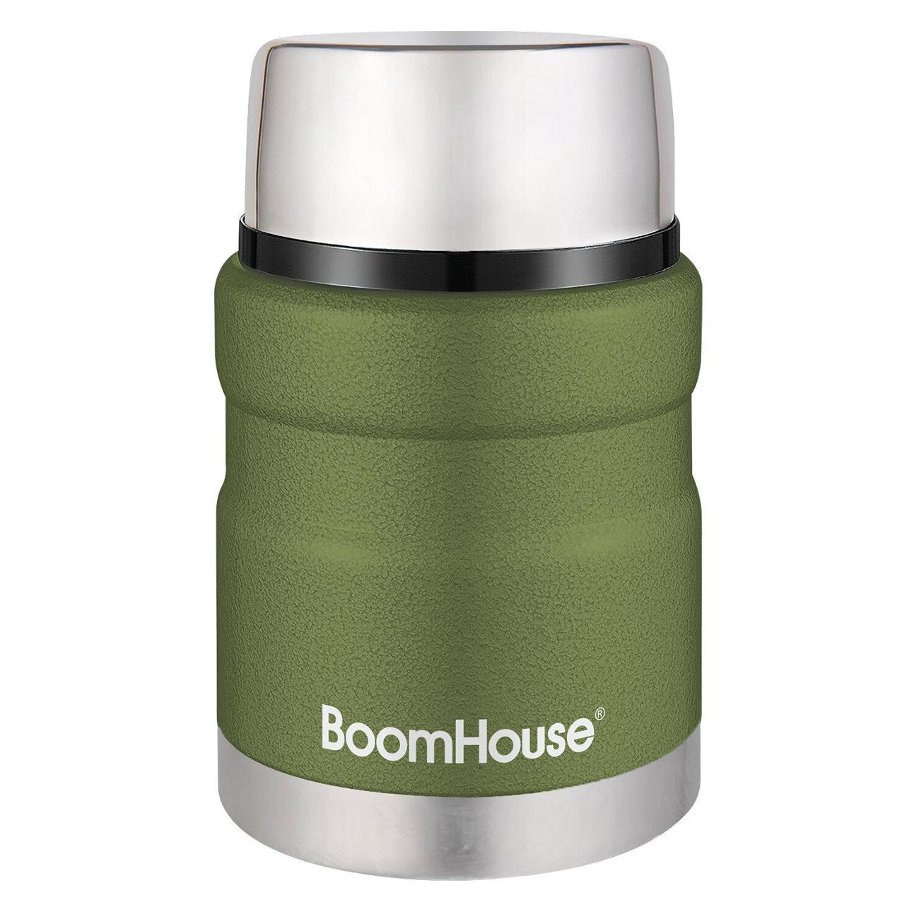 Термос BoomHouse RIBBED с широким горлом, 0.7л оливковый