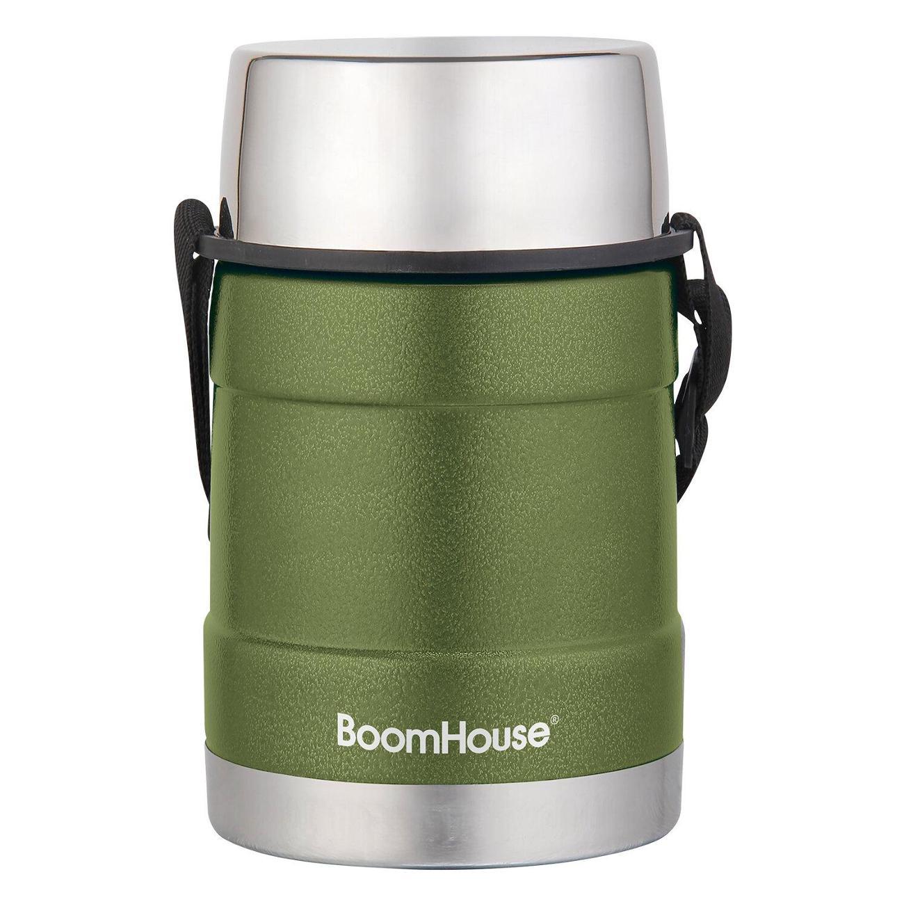 Термос BoomHouse RIBBED с широким горлом, 1.2л + контейнер