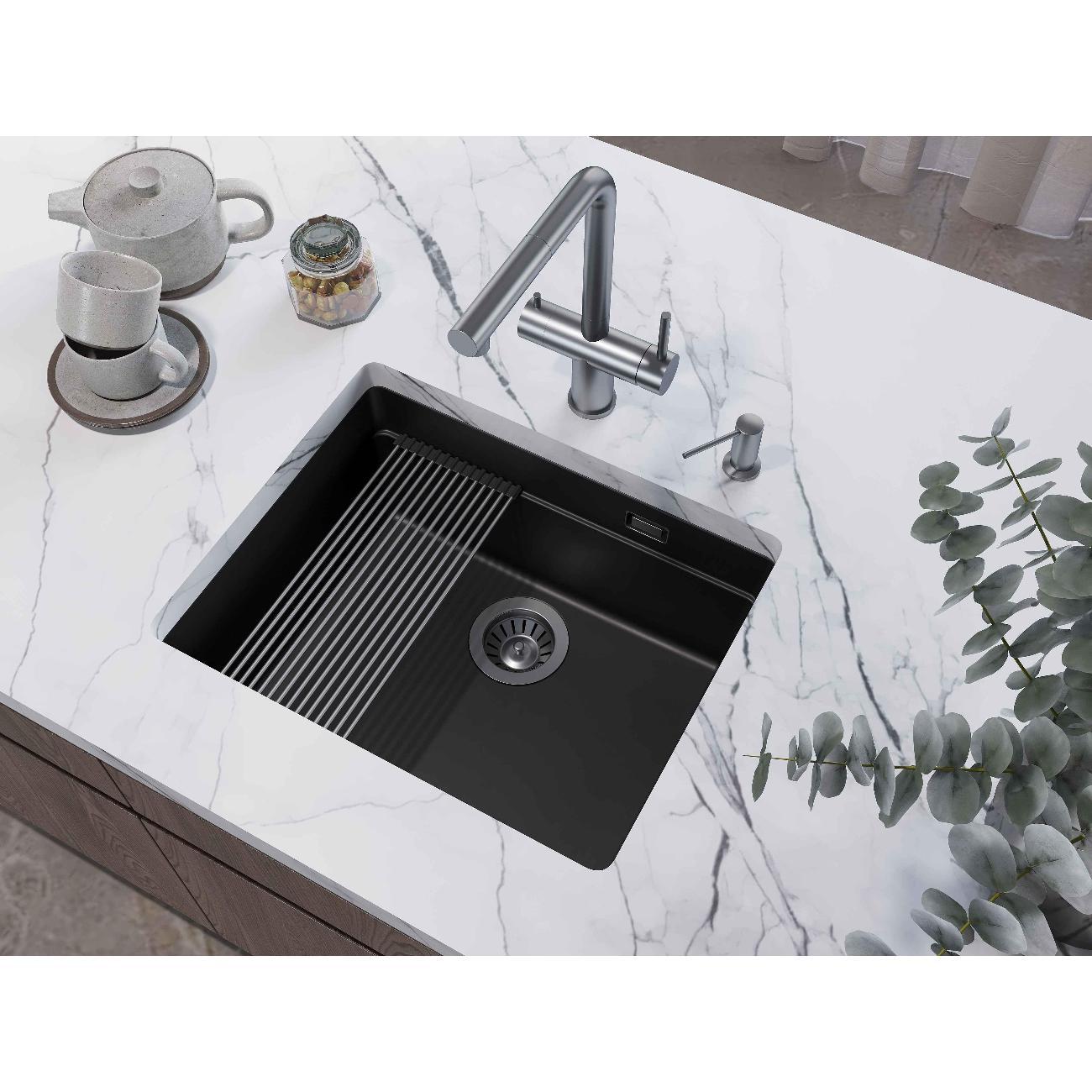 Мойка кухонная GRANDEX AQUA COMFORT 56U Bl