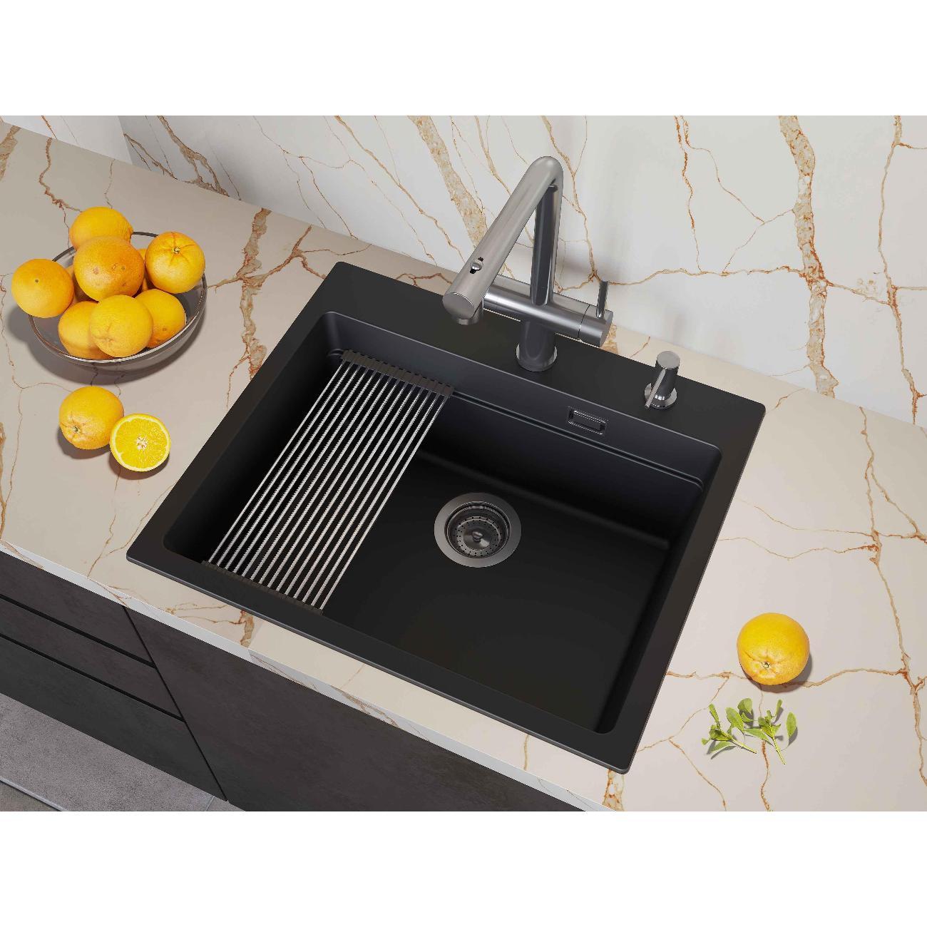 Мойка кухонная GRANDEX AQUA COMFORT 60F Bl