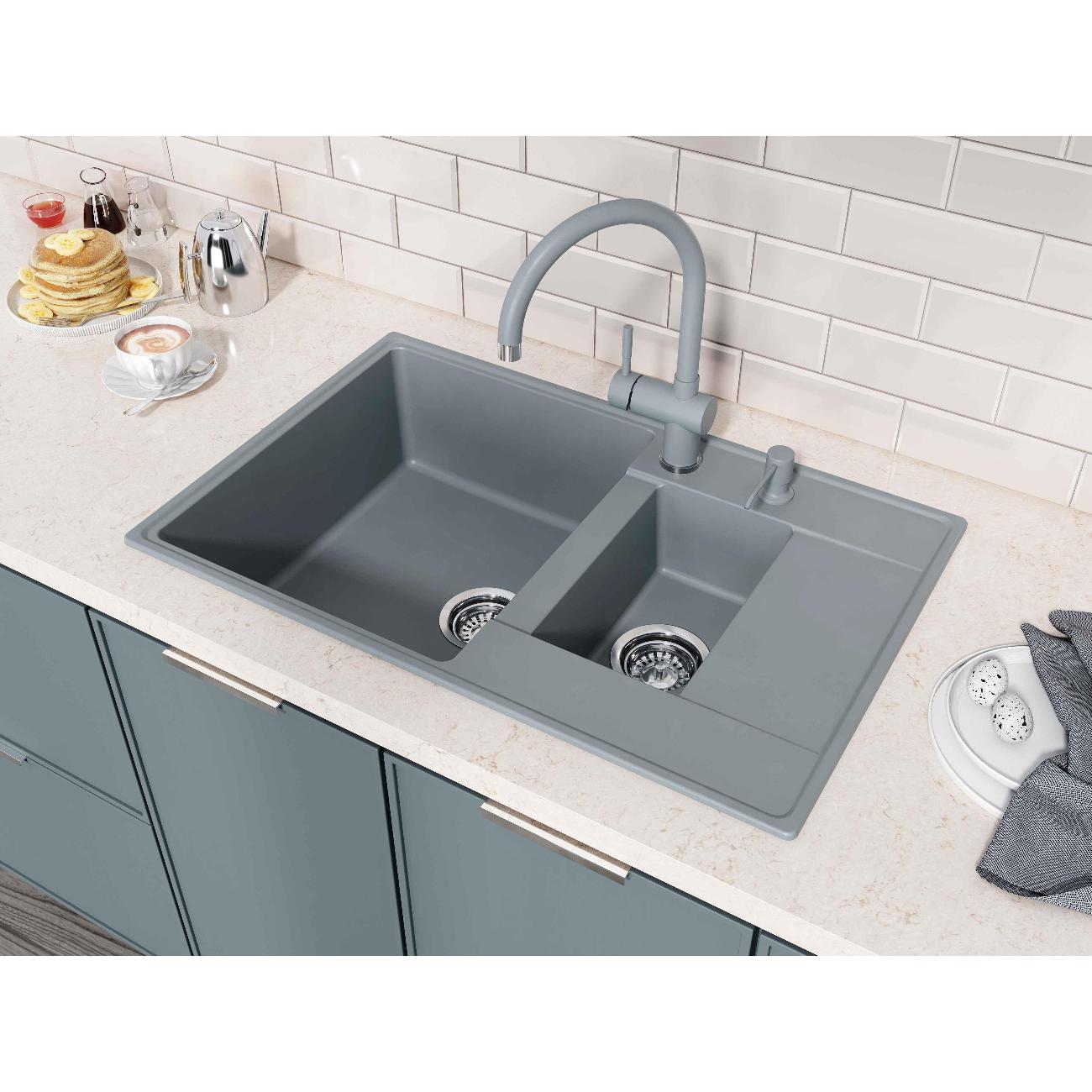 Раковина для кухни GRANDEX AQUA TOPLINE 78F Gr фото