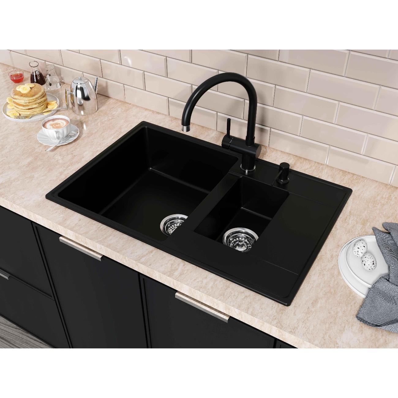 Мойка кухонная GRANDEX AQUA TOPLINE 78F Bl