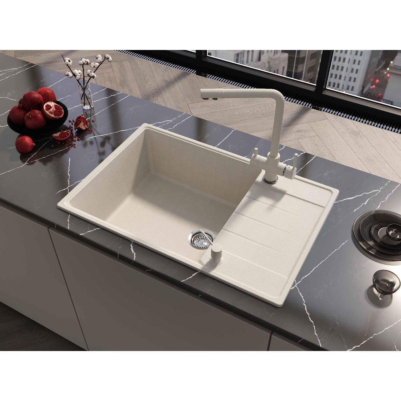 Раковина для кухни GRANDEX AQUA TOPLINE 76F Wh фото