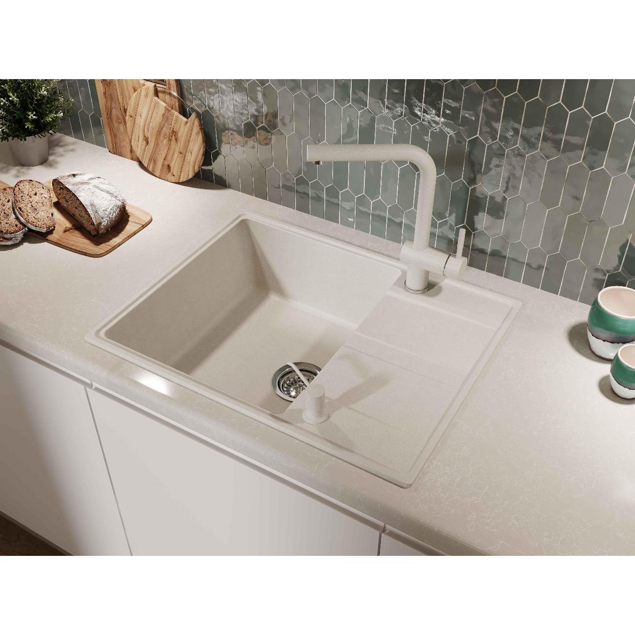 Раковина для кухни GRANDEX AQUA TOPLINE 65F Wh фото