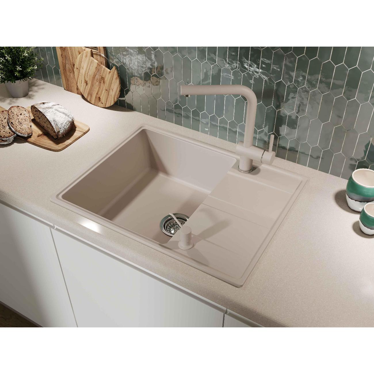 Раковина для кухни GRANDEX AQUA TOPLINE 65F Be фото
