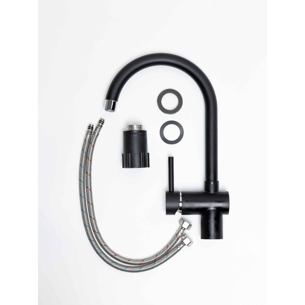 Смеситель GRANDEX AQUA BASIC-C черный фото