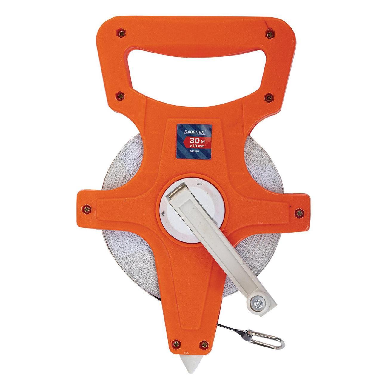 Рулетка измерительная RABBITEX геодезическая 30мх13мм фиберглассовая