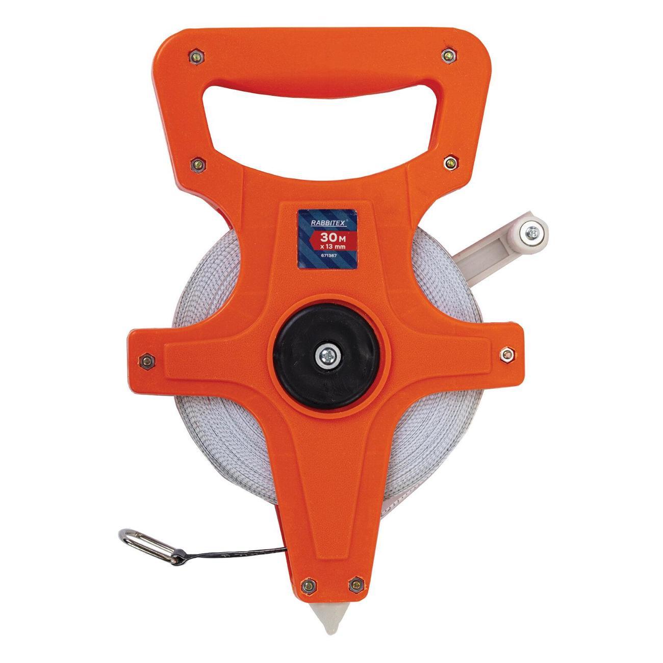 Рулетка измерительная RABBITEX геодезическая 30мх13мм фиберглассовая