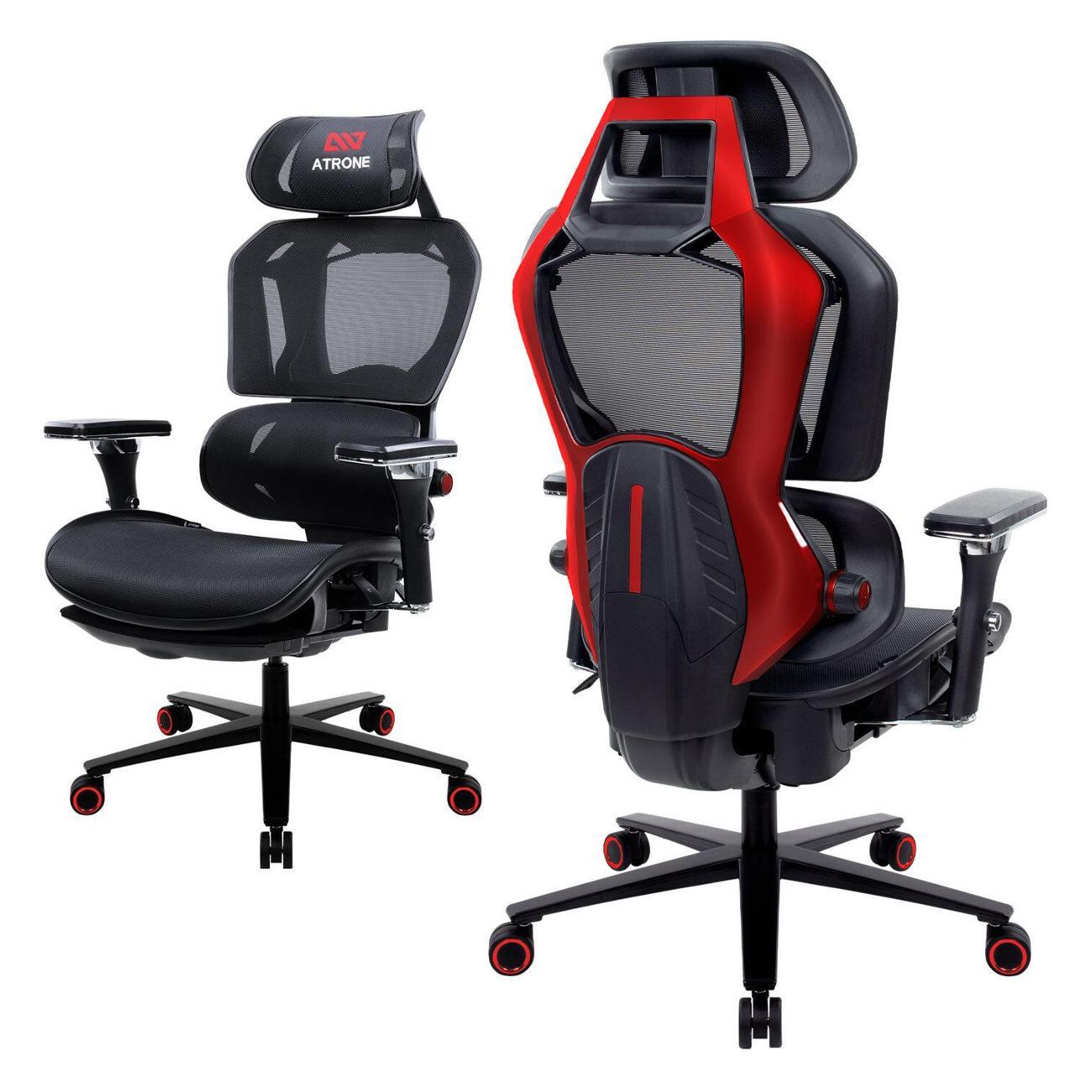 Кресло руководителя ATRONE ER-707, сетка, черное/красное