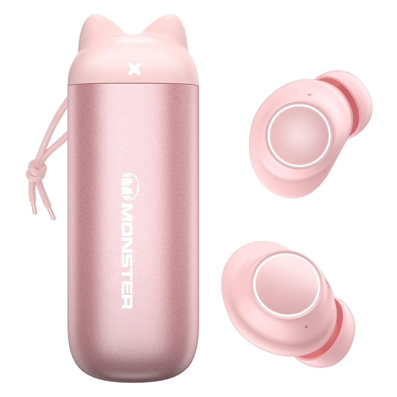 Наушники True Wireless Monster Melody розовые фото