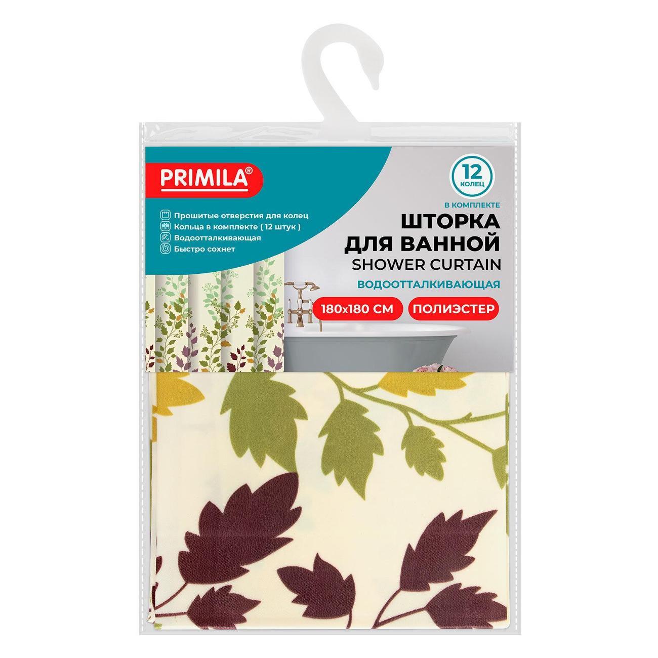 Штора для ванной PRIMILA Полиэстер 180х180см флора
