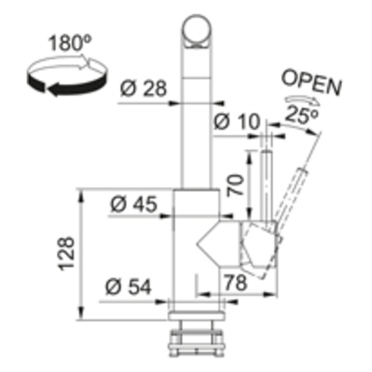 Смеситель Franke Smart Glenda, нержавеющая сталь