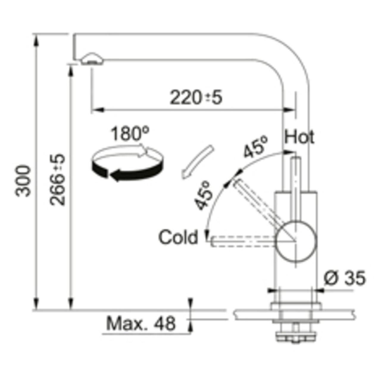 Смеситель Franke Smart Glenda, нержавеющая сталь