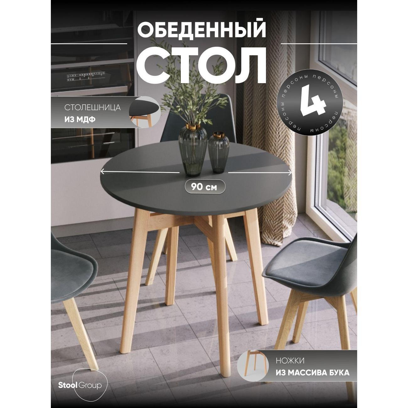 Стол обеденный Stool Group круглый Target Circle 90*90 черный