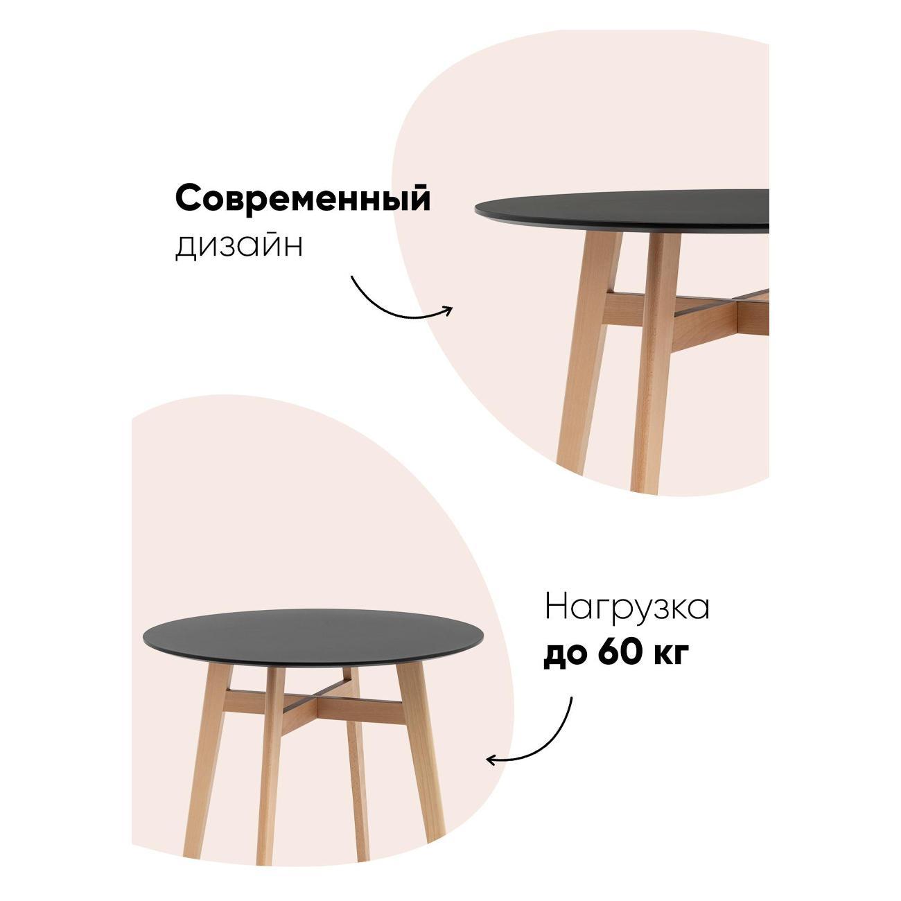 Стол обеденный Stool Group круглый Target Circle 90*90 черный