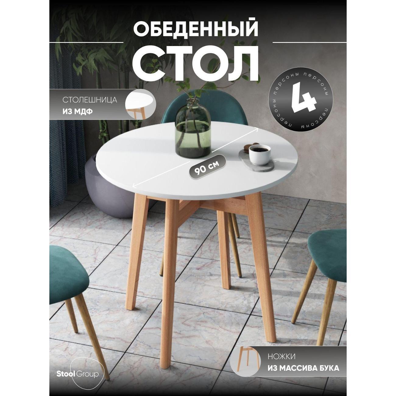 Стол обеденный Stool Group круглый Target Circle 90*90 белый