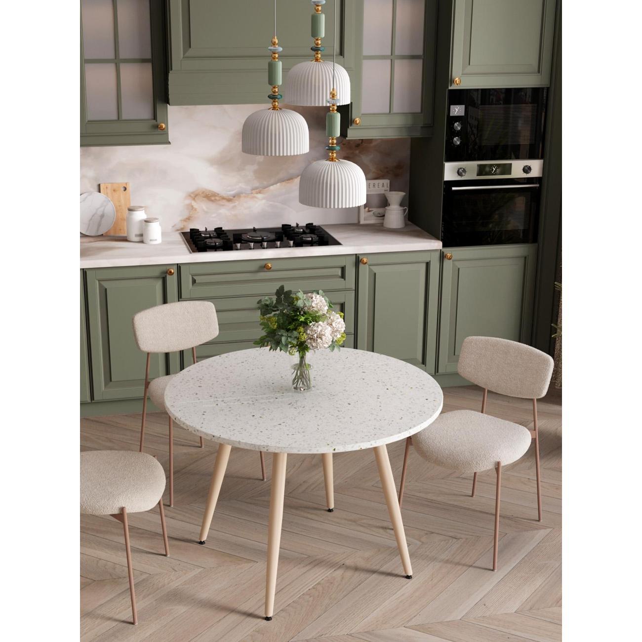 Стол обеденный Stool Group круглый Nymphaea, D110, терраццо МДФ