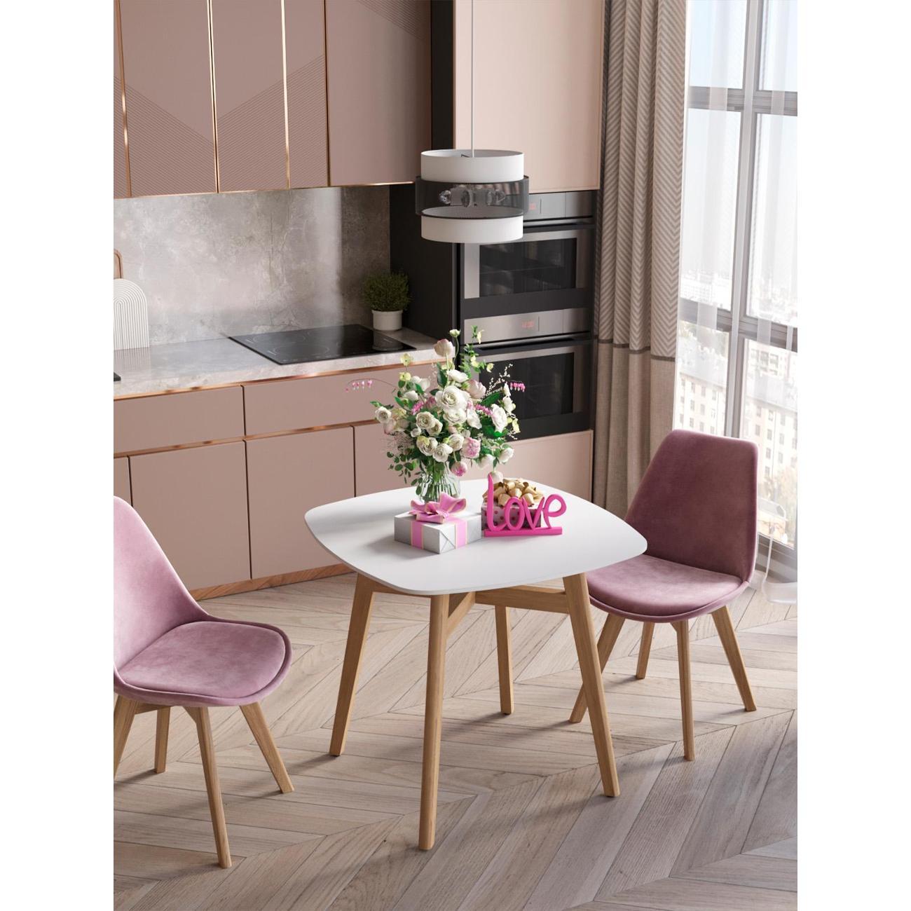 Стол обеденный Stool Group Target Square 80*80, белый ножки бук