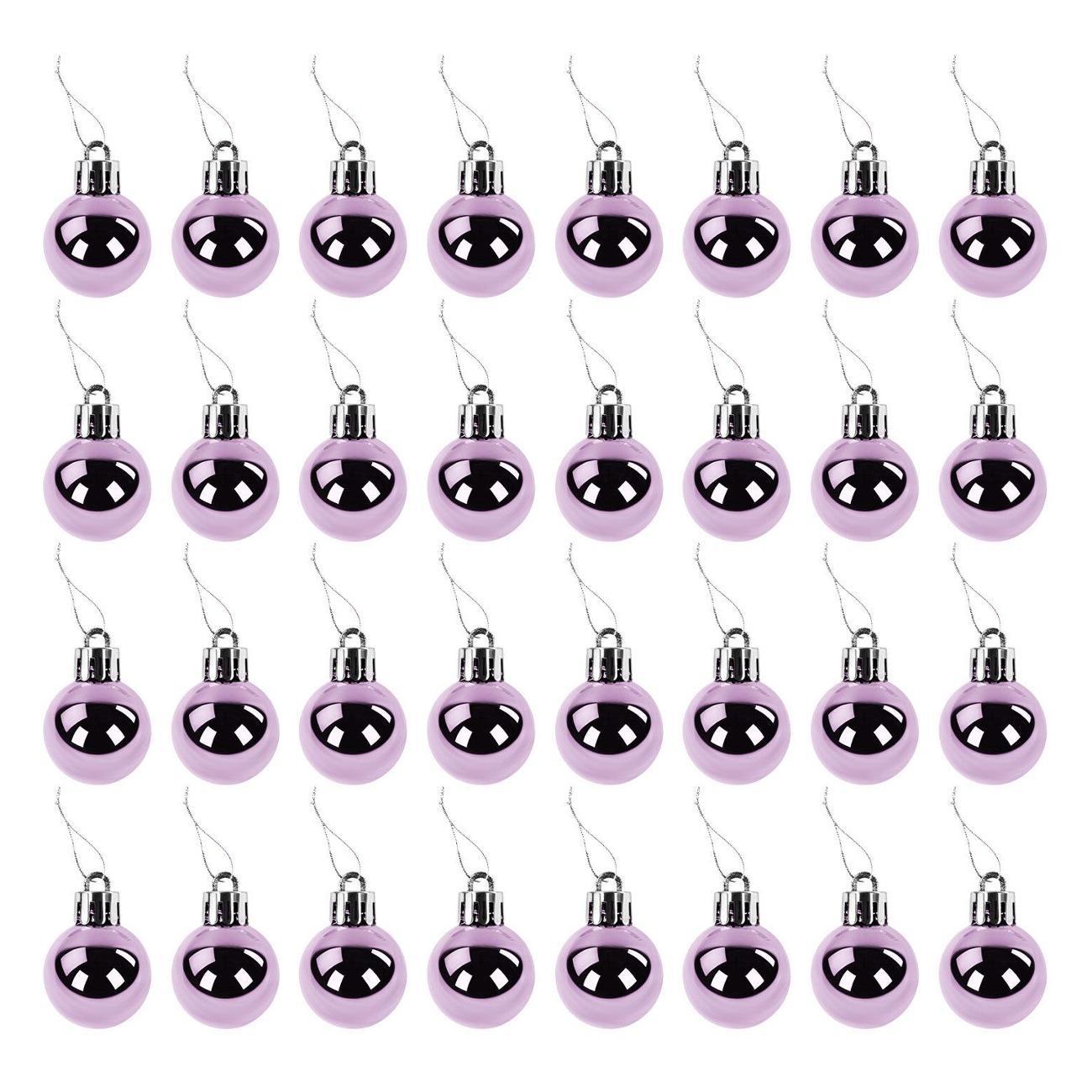 Набор новогодних украшений, игрушек Золотая сказка Tender Shine 32шт 2,5см нежно-розов