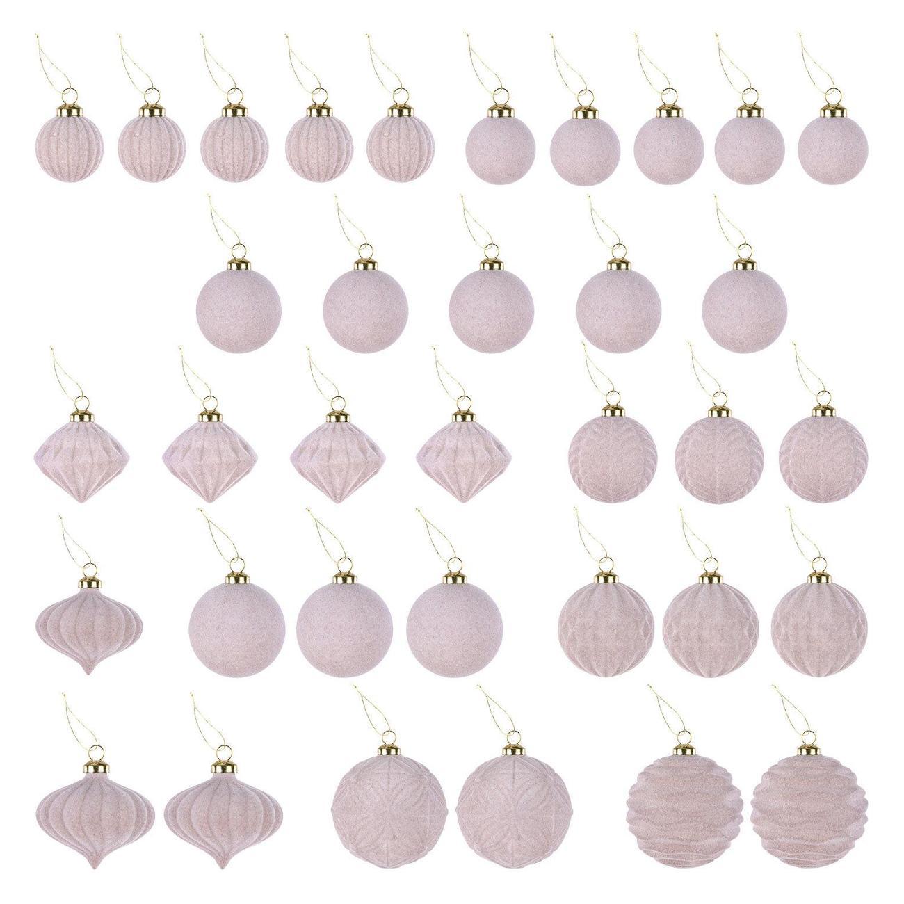 Набор новогодних украшений, игрушек Золотая сказка Зефирки 35шт софт тач молочный