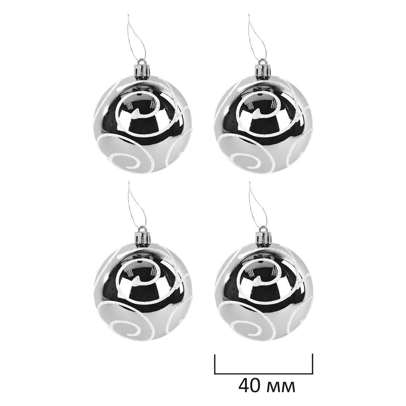 Набор новогодних украшений, игрушек Золотая сказка 50шт серебристый/бел