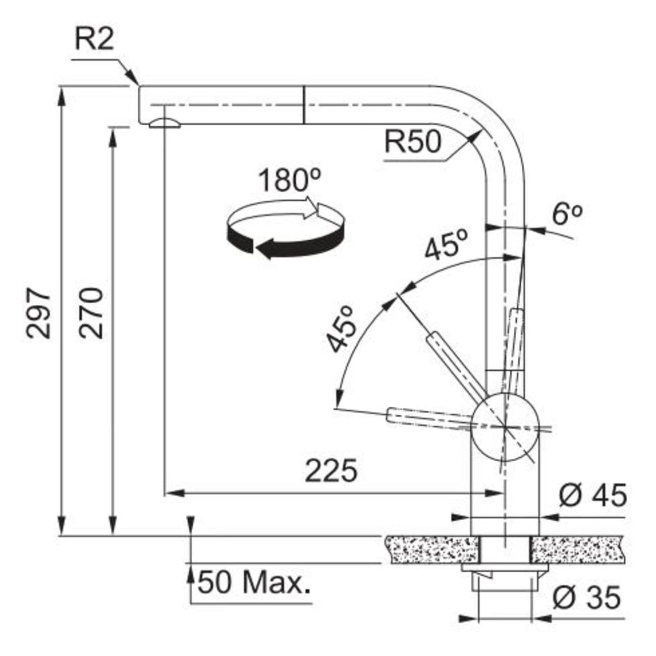 Смеситель Franke ATLAS Neo с выдвижным шлангом, черный матовый