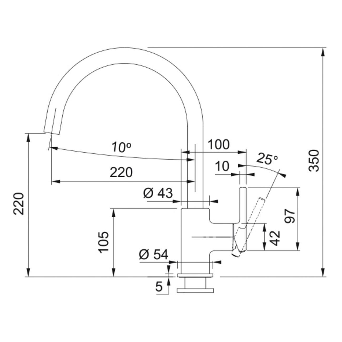 Смеситель Franke LINA XL, черный матовый