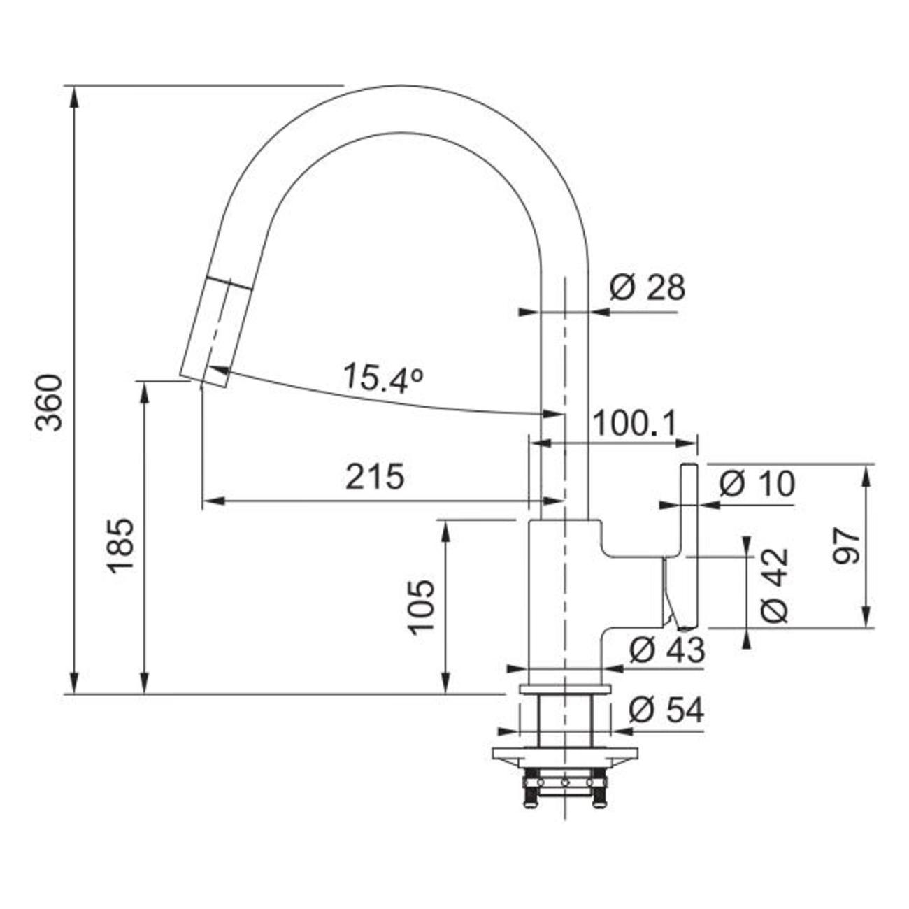 Смеситель Franke LINA с выдвижным шлангом, черный матовый