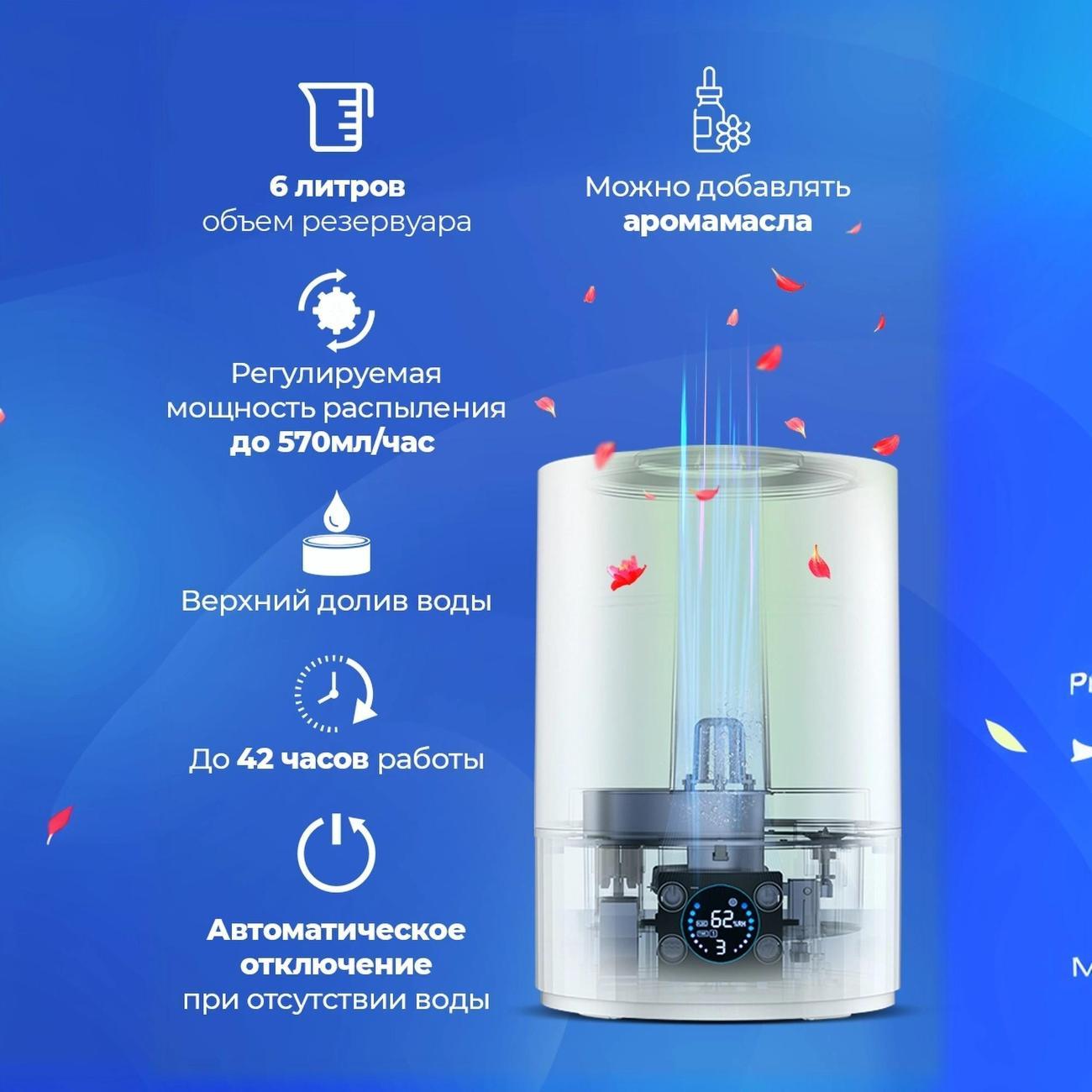 Воздухоувлажнитель WEASTRO BHT-6L-LCD-8C
