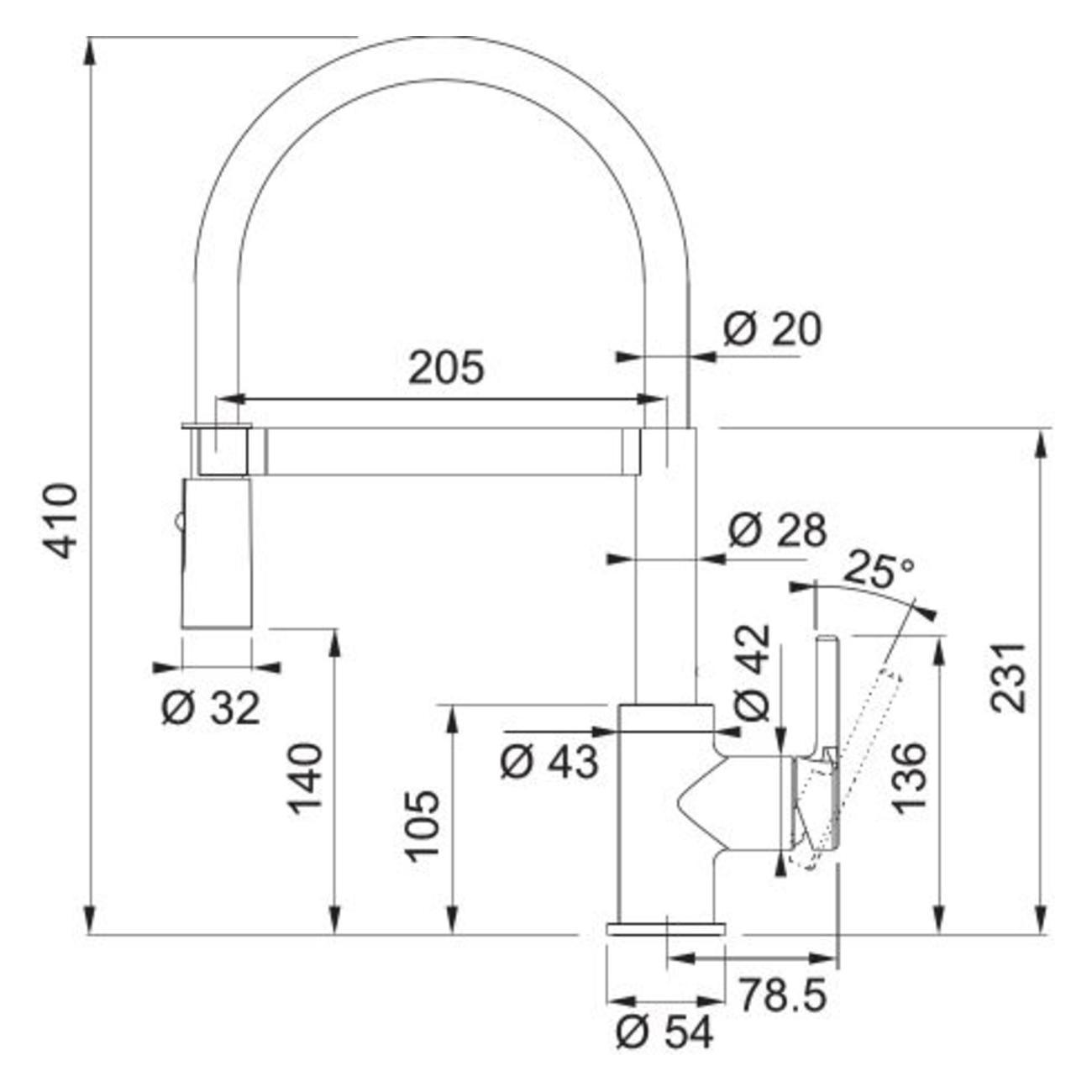 Смеситель Franke Lina Semi-pro черный