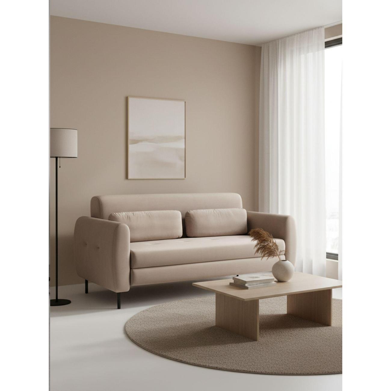 Диван Stool Group прямой Барнаби велюр светло-серый