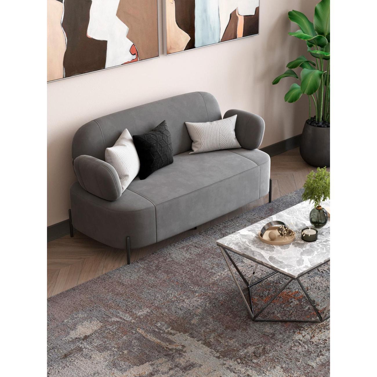 Диван Stool Group Кэнди велюр серый