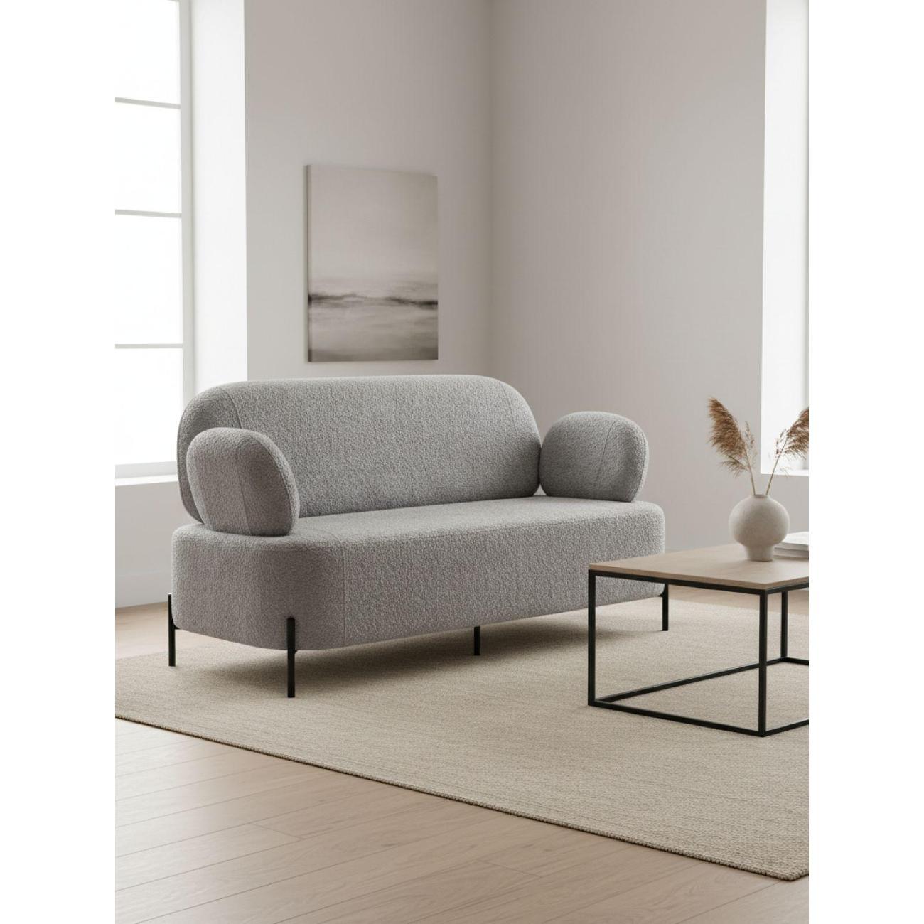 Диван Stool Group Кэнди ткань букле светло-серый