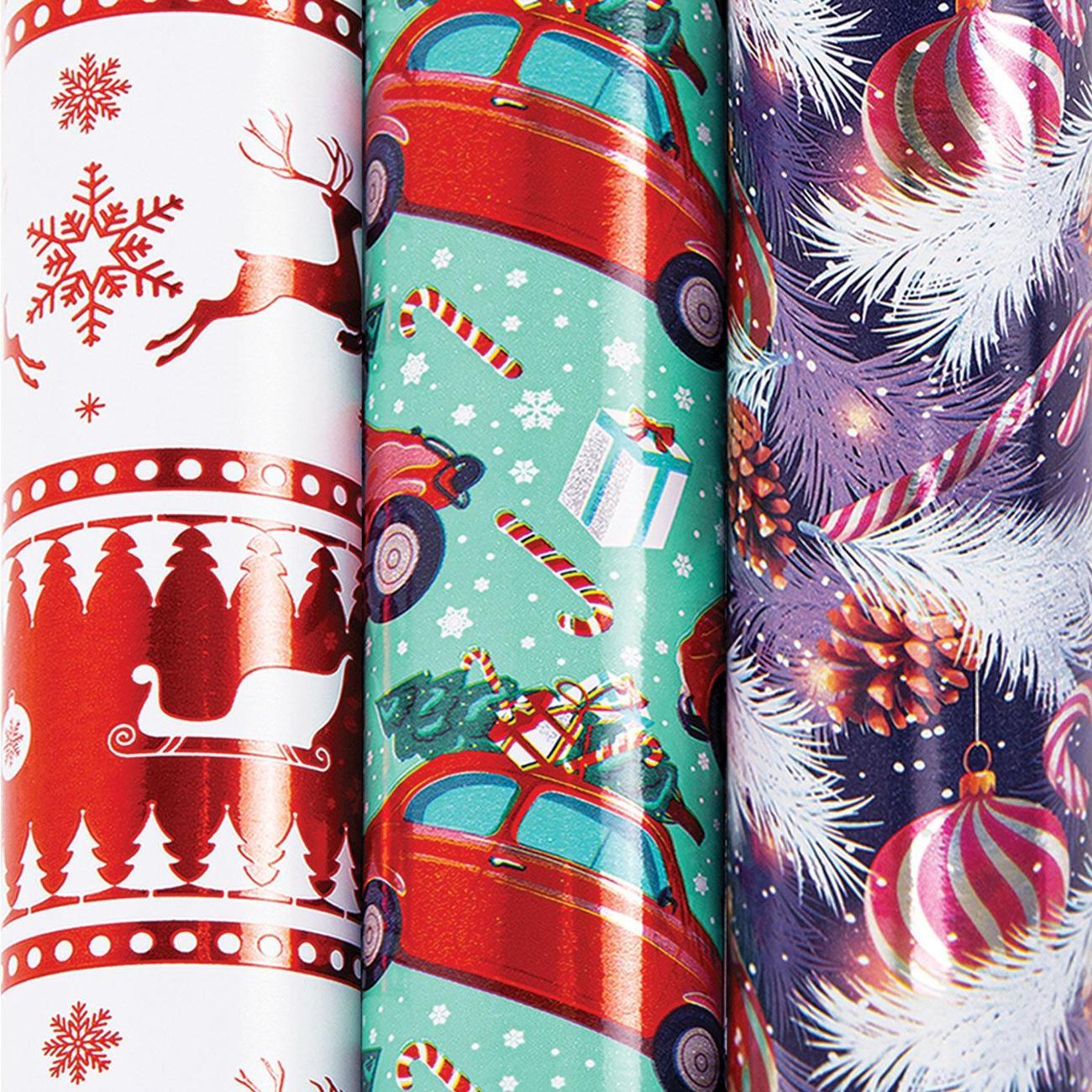 Бумага подарочная Золотая сказка НАБОР НГ 0,7х1м HoHo XMAS 3шт