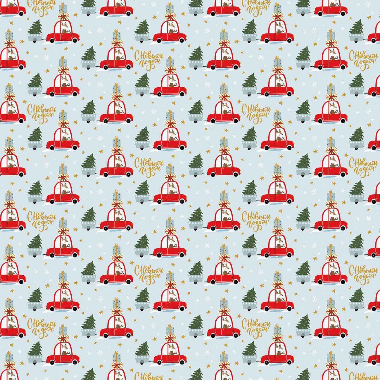 Бумага подарочная Золотая сказка НГ 0,7х1м Frosty 3шт