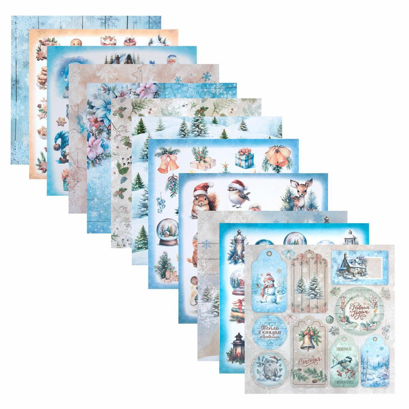 Бумага для рукоделия Остров сокровищ 30x30см 12л Новогодняя