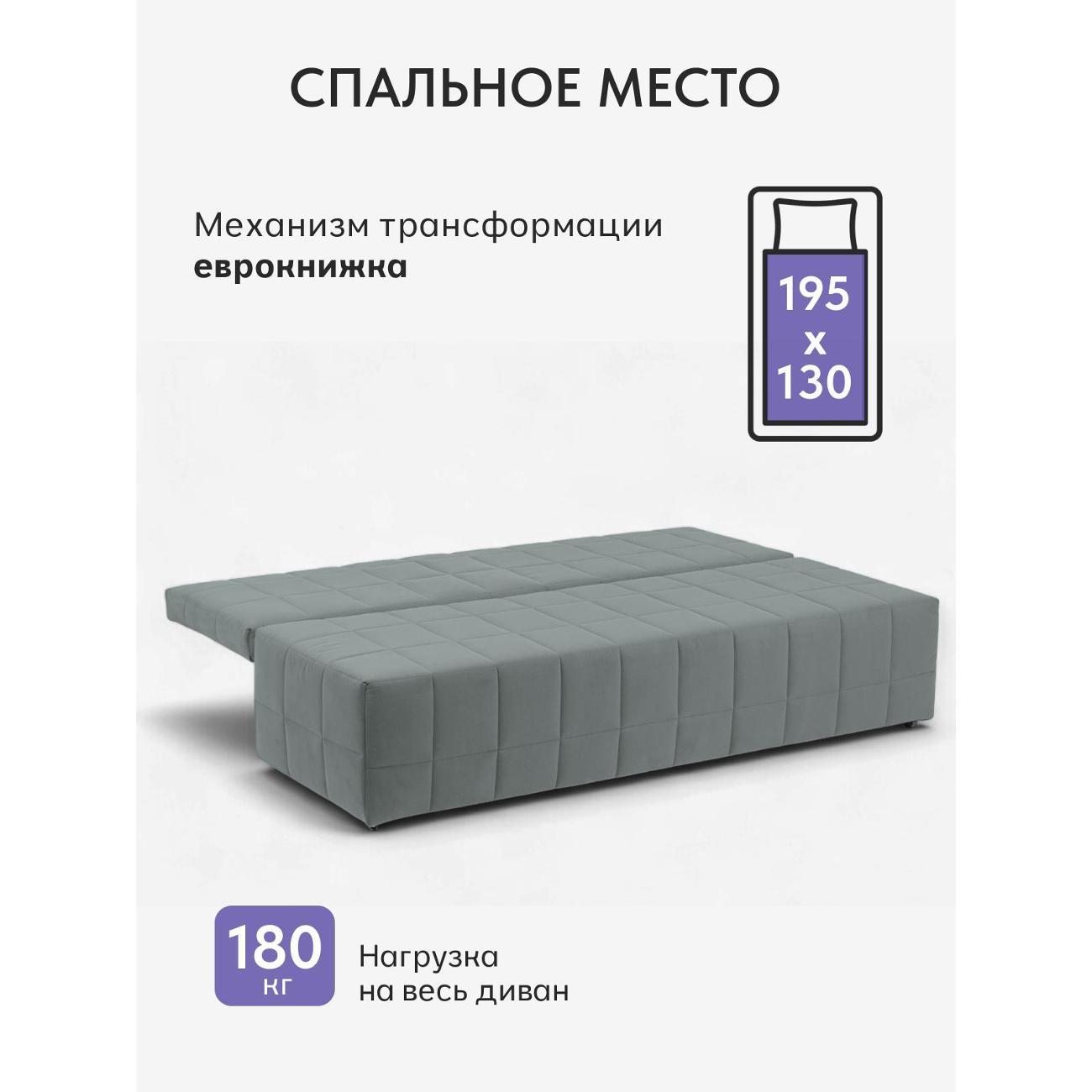 Диван Divan24 Диван-кровать Вентура, серый (Veluta lux 32)