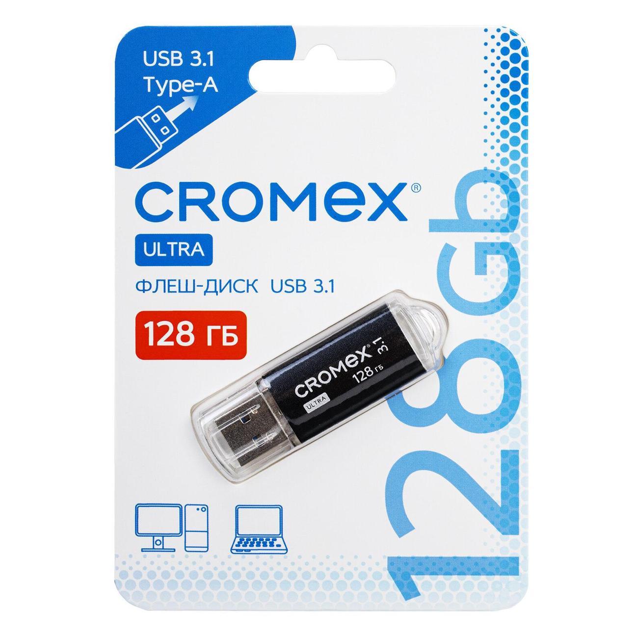 Карта памяти CROMEX 128GB Ultra USB 3.1, черный, 514165