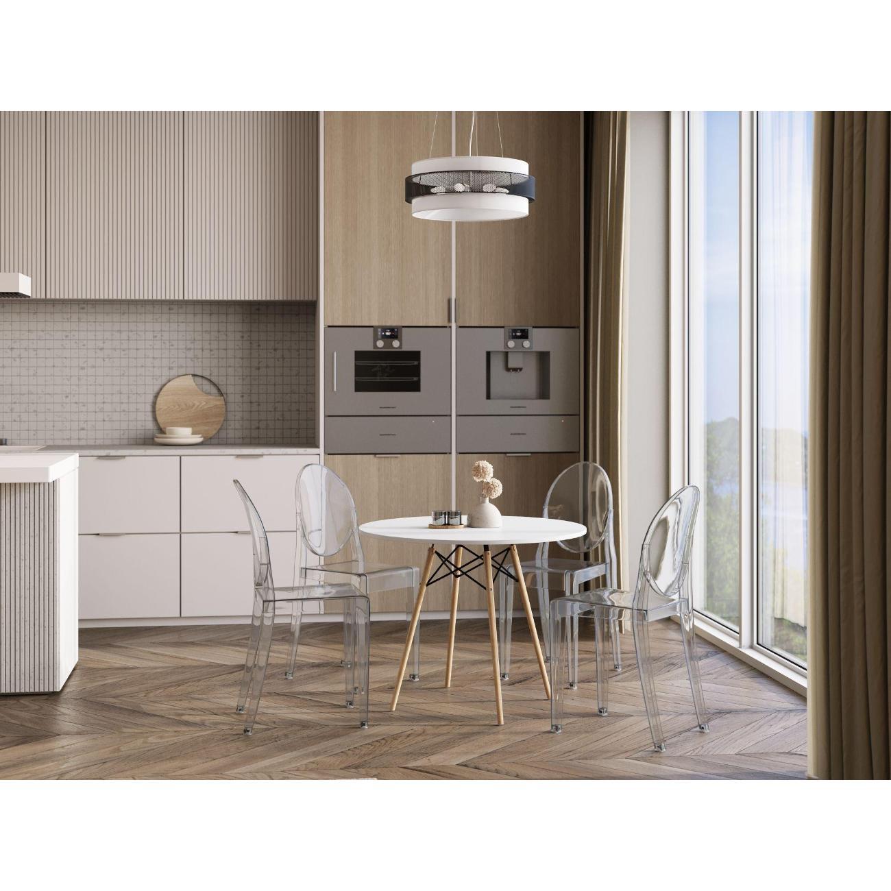 Стул Stool Group для кухни обеденный Victoria Ghost New, пластик,