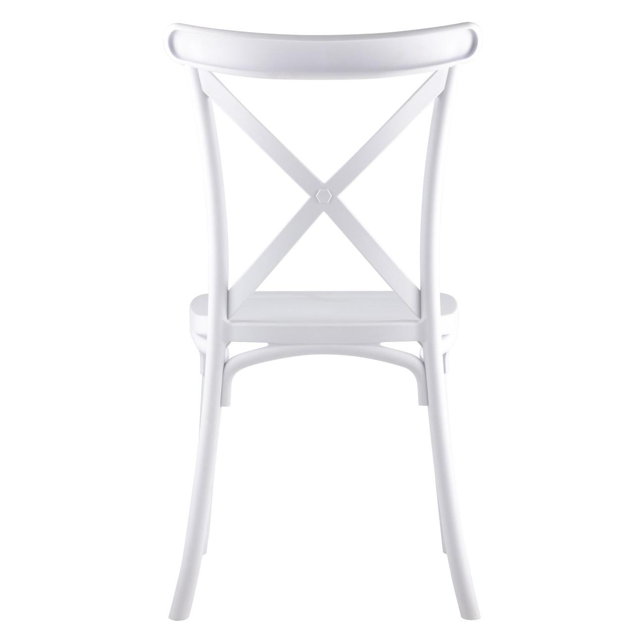 Стул Stool Group для кухни обеденный Кроссбэк, пластиковый, белый